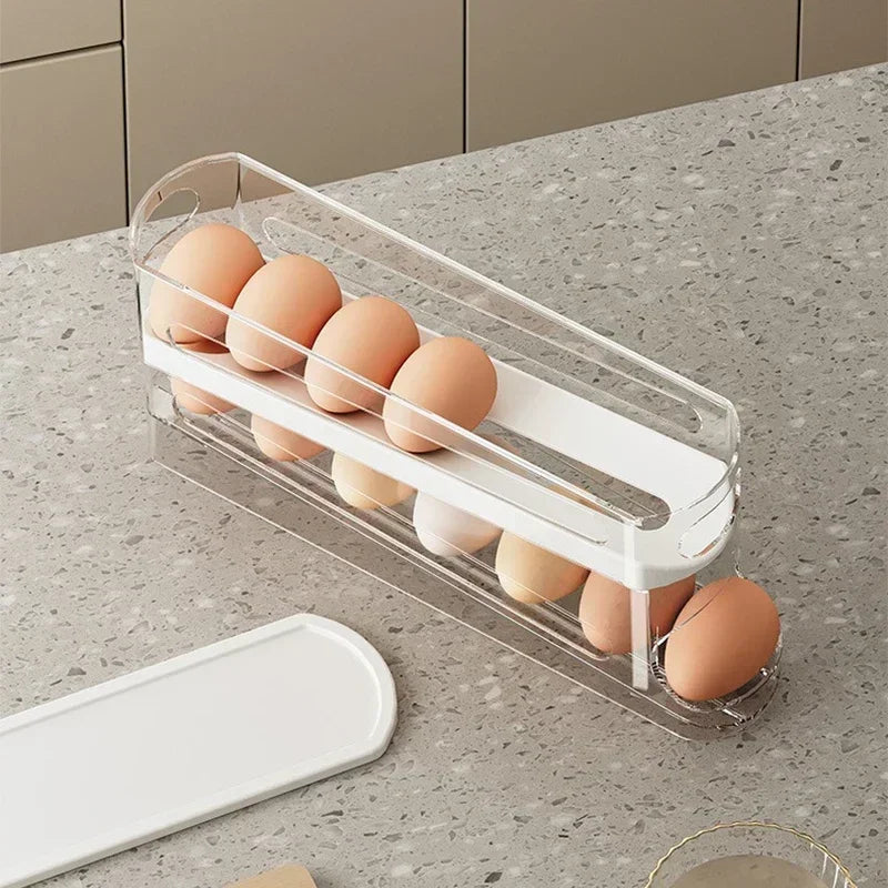 Organizador de Huevos con Deslizamiento Automático!
