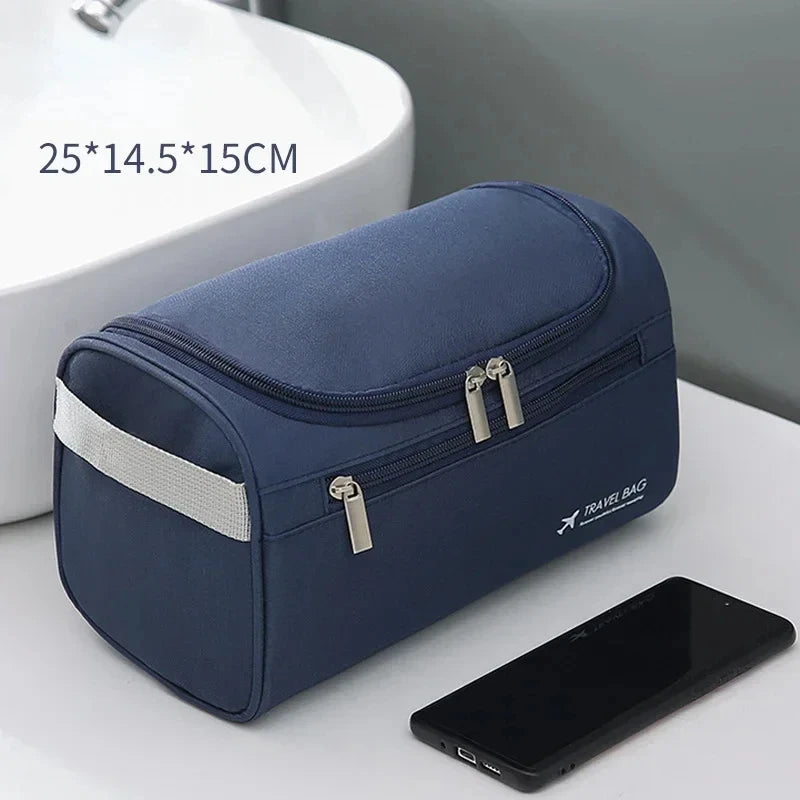 Bolsa de aseo de cuero para hombres y mujeres, Kit Dopp, bolsa de aseo colgante, bolsa de aseo de viaje, bolsa de cosméticos grande para viajes