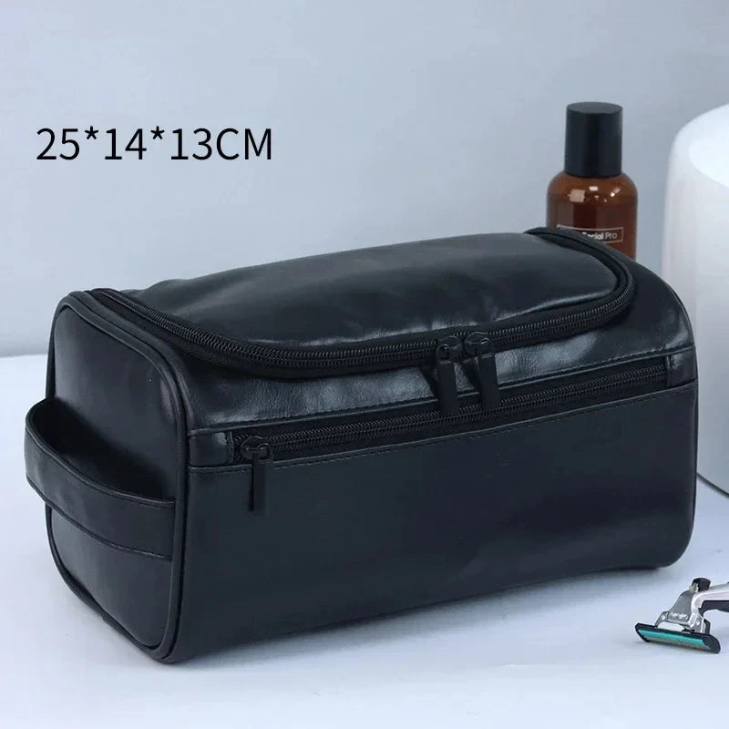 Bolsa de aseo de cuero para hombres y mujeres, Kit Dopp, bolsa de aseo colgante, bolsa de aseo de viaje, bolsa de cosméticos grande para viajes