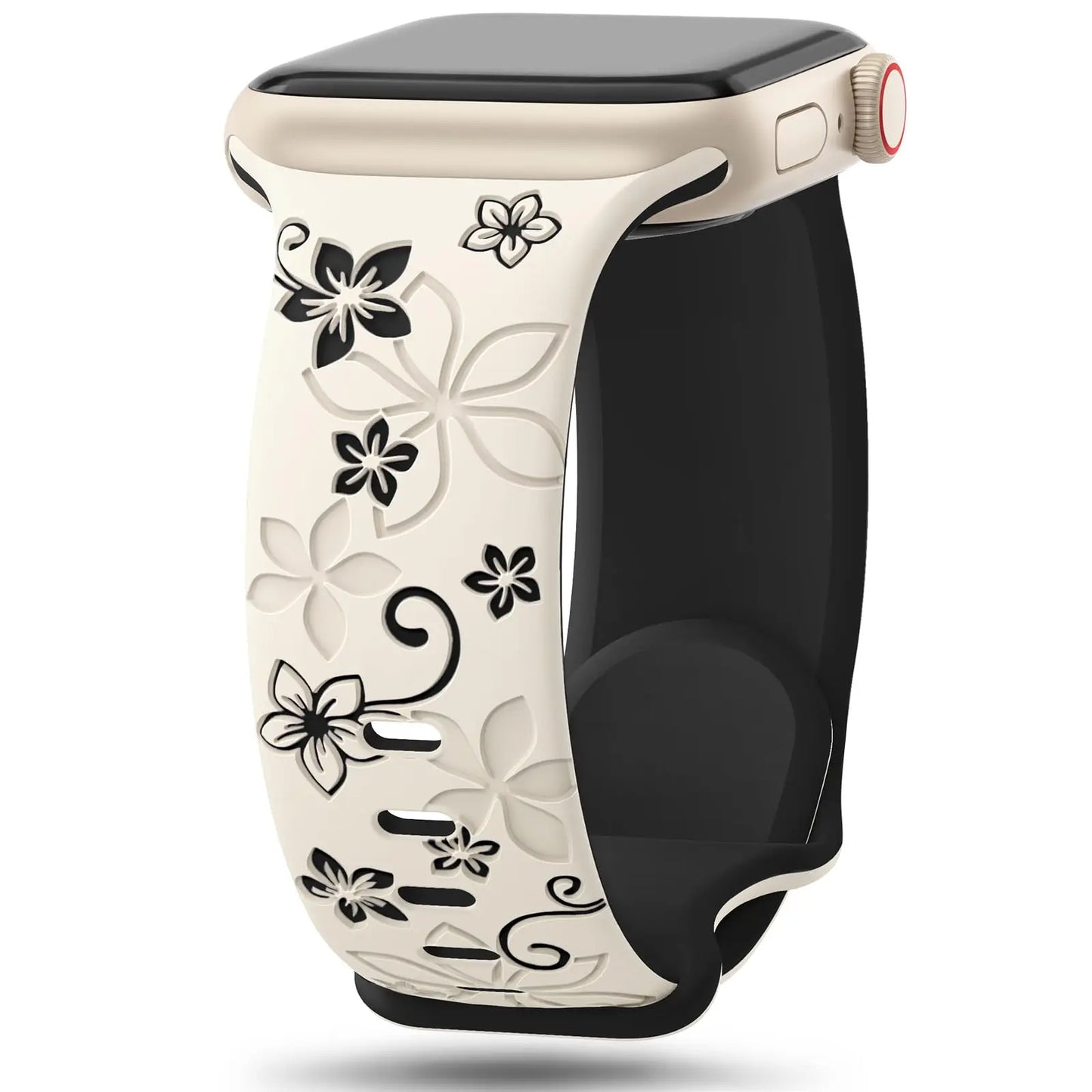 Estilo y elegancia para tu muñeca: set de 2 correas florales para Apple Watch.