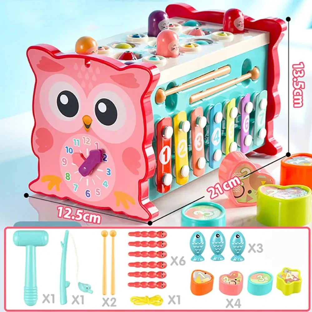 ¡Descubre el juguete perfecto para el desarrollo de tu bebé con el cubo Montessori 8 en 1!