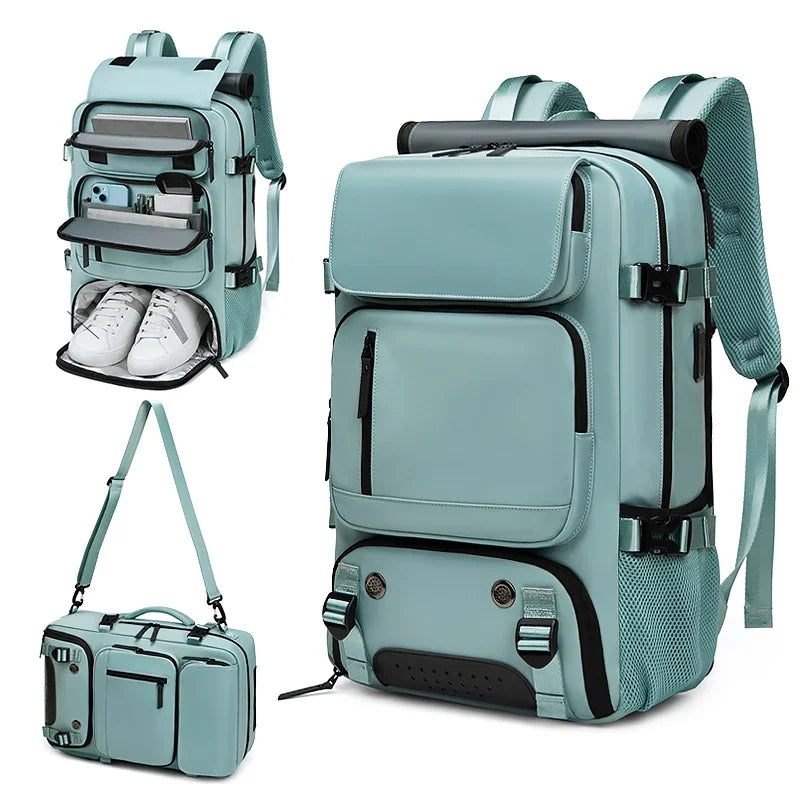 Lleva todo lo que necesites de forma segura y organizada con esta mochila resistente al agua diseñada para viajeros y ventureros.
