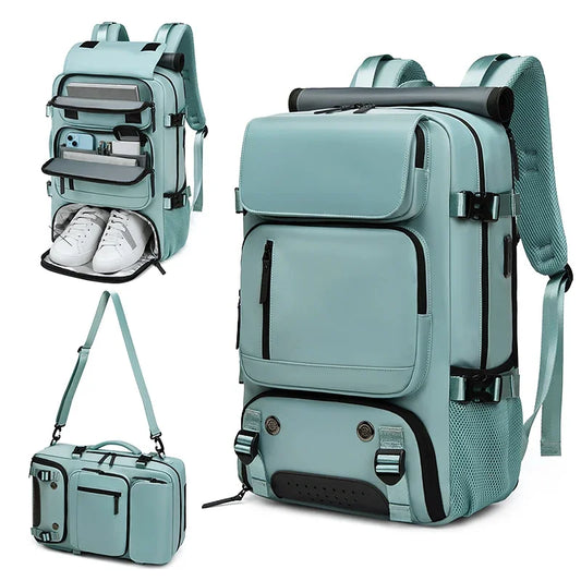 Lleva todo lo que necesites de forma segura y organizada con esta mochila resistente al agua diseñada para viajeros y ventureros.