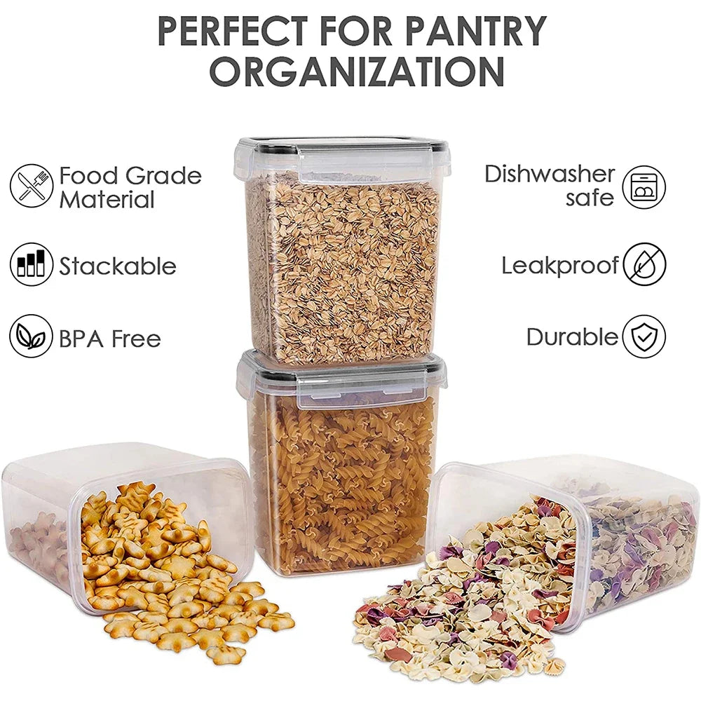 ¿Cansado de ver tu despensa desordenada y de no encontrar fácilmente los cereales o ingredientes que necesitas? Los Contenedores de Almacenamiento de Alimentos para Cocina de 1.6L son la solución perfecta para mantener tu despensa organizada sin BPA