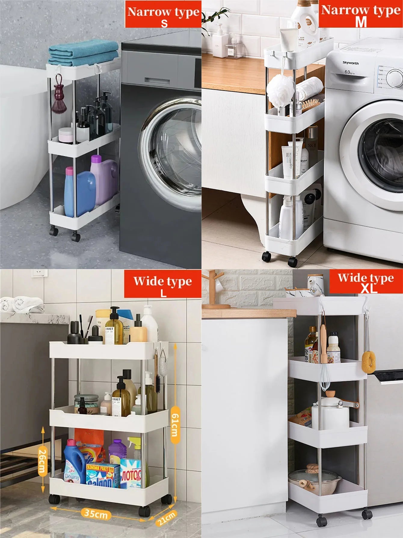 Aprovecha cada rincón de tu hogar con este estante móvil multiusos.