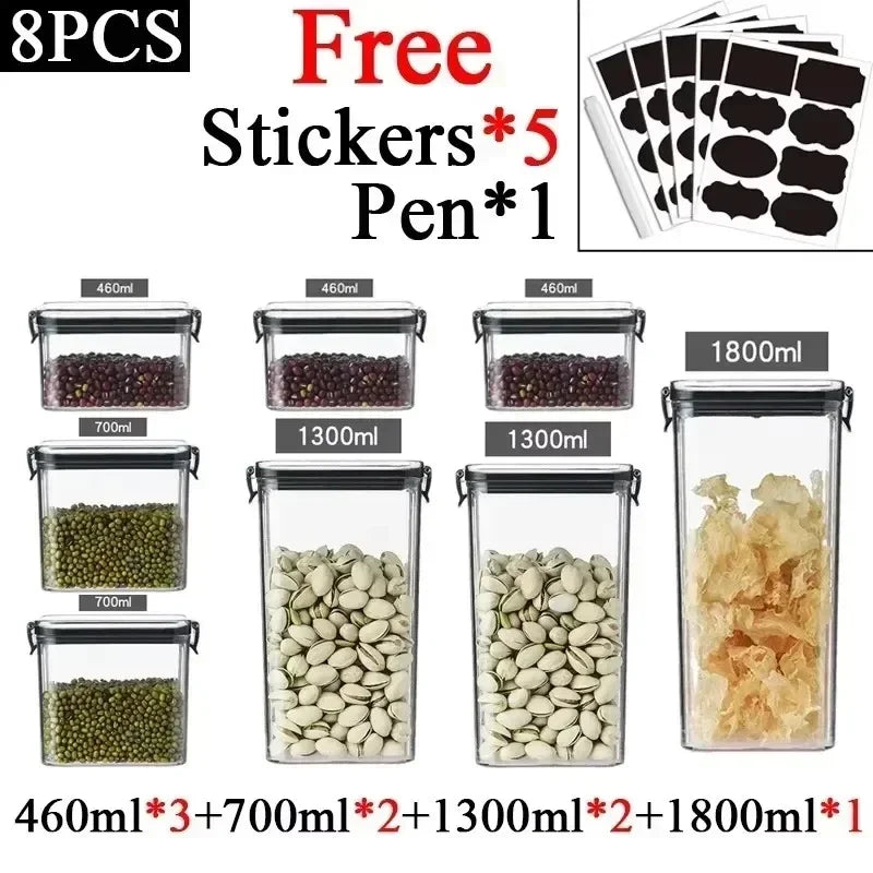 Organiza tu despensa como un chef con este set de contenedores herméticos para cocina. Paquete de 7 contenedores