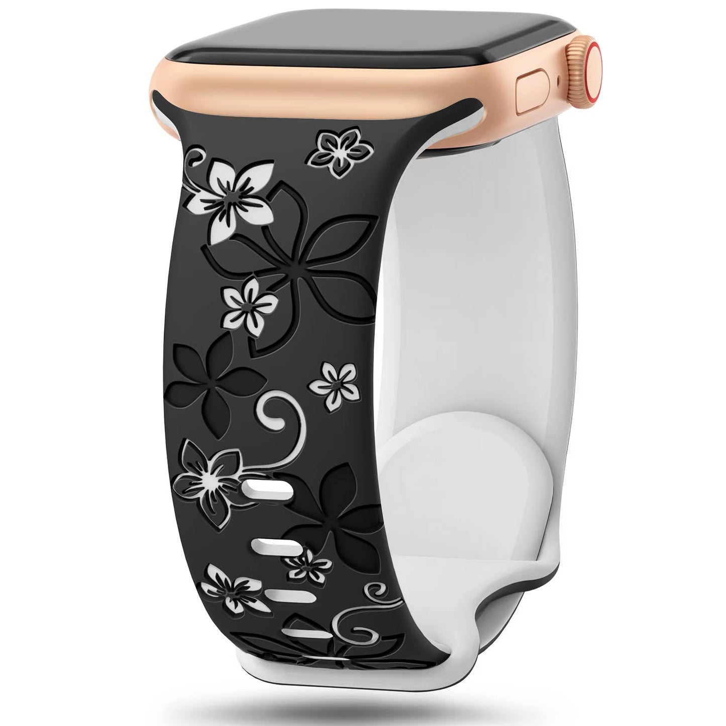 Estilo y elegancia para tu muñeca: set de 2 correas florales para Apple Watch.