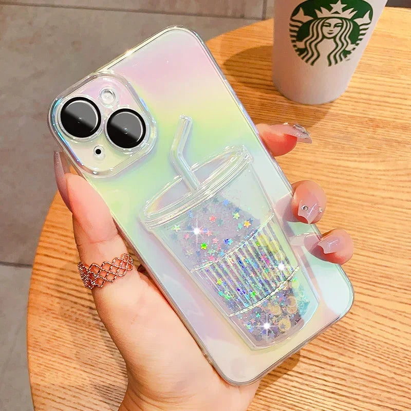 Dale un toque único y brillante a tu IPhone 16 con esta funda transparente con Purpurina 3D!
