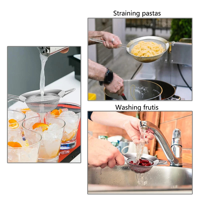 Precisión y durabilidad en tu cocina con este set de coladores de acero inoxidable.