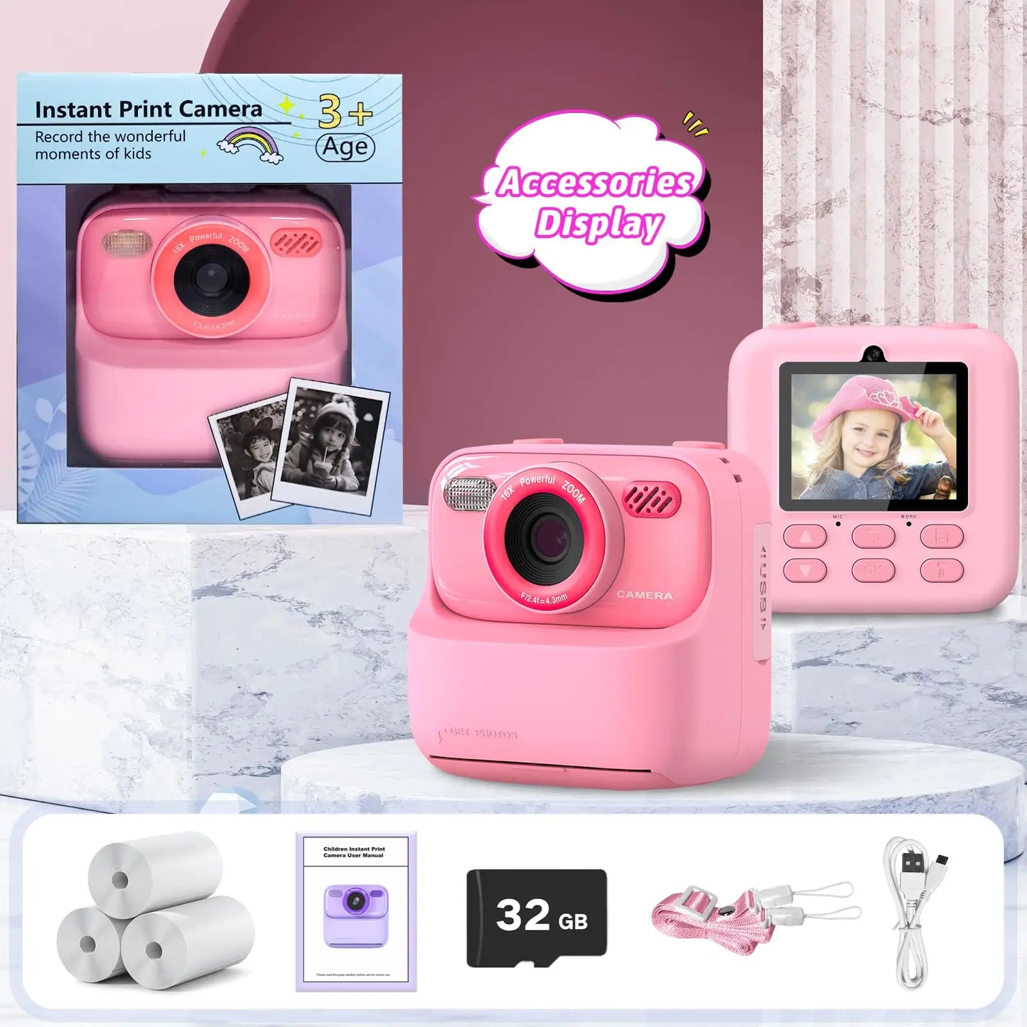 ¡Haz que tu pequeño se sienta como un fotógrafo profesional con esta increíble cámara para niños! Diseñada para explorar su creatividad, capturar recuerdos y divertirse, esta Cámara Digital para Niños con impresión instantánea
