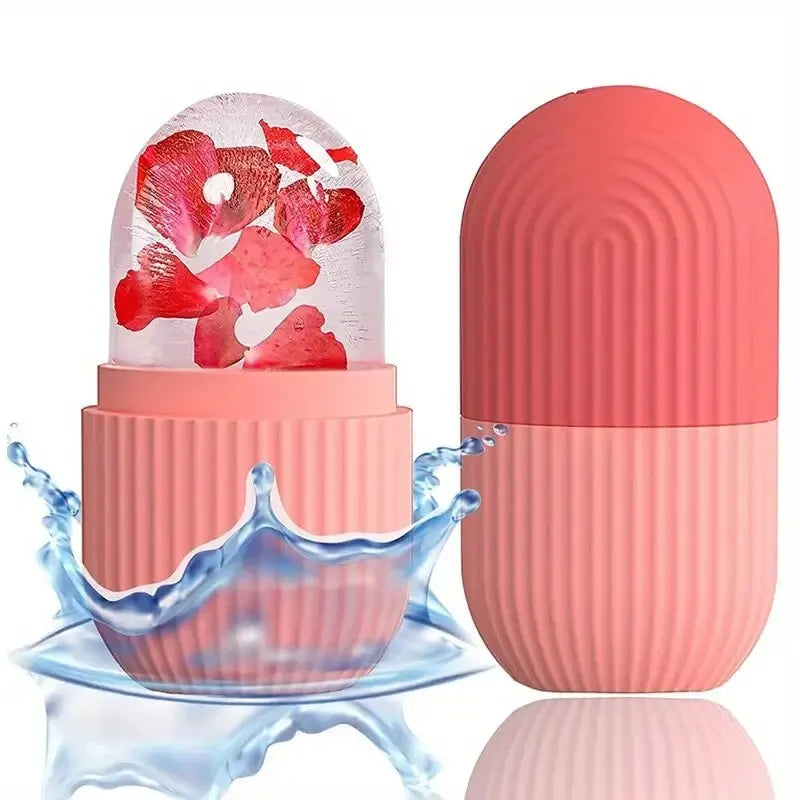 Despídete de la hinchazón, el estrés y la piel opaca con este masajeador con rodillo de hielo facial.
