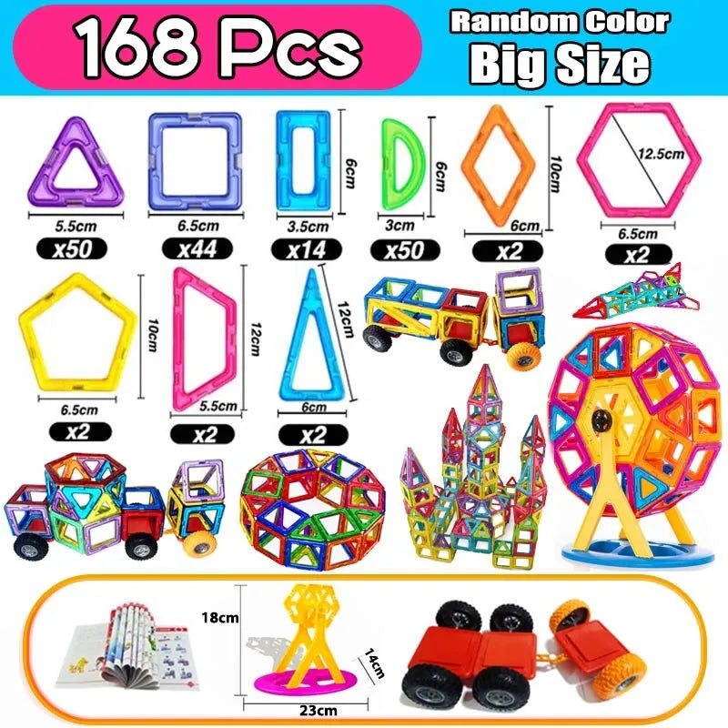 ¡Haz que tu hijo o hija descubra un mundo de posibilidades infinitas con nuestros Juguetes Magnéticos para Niños! Este set de bloques de construcción magnéticos de tamaño grande es el regalo perfecto para estimular la creatividad