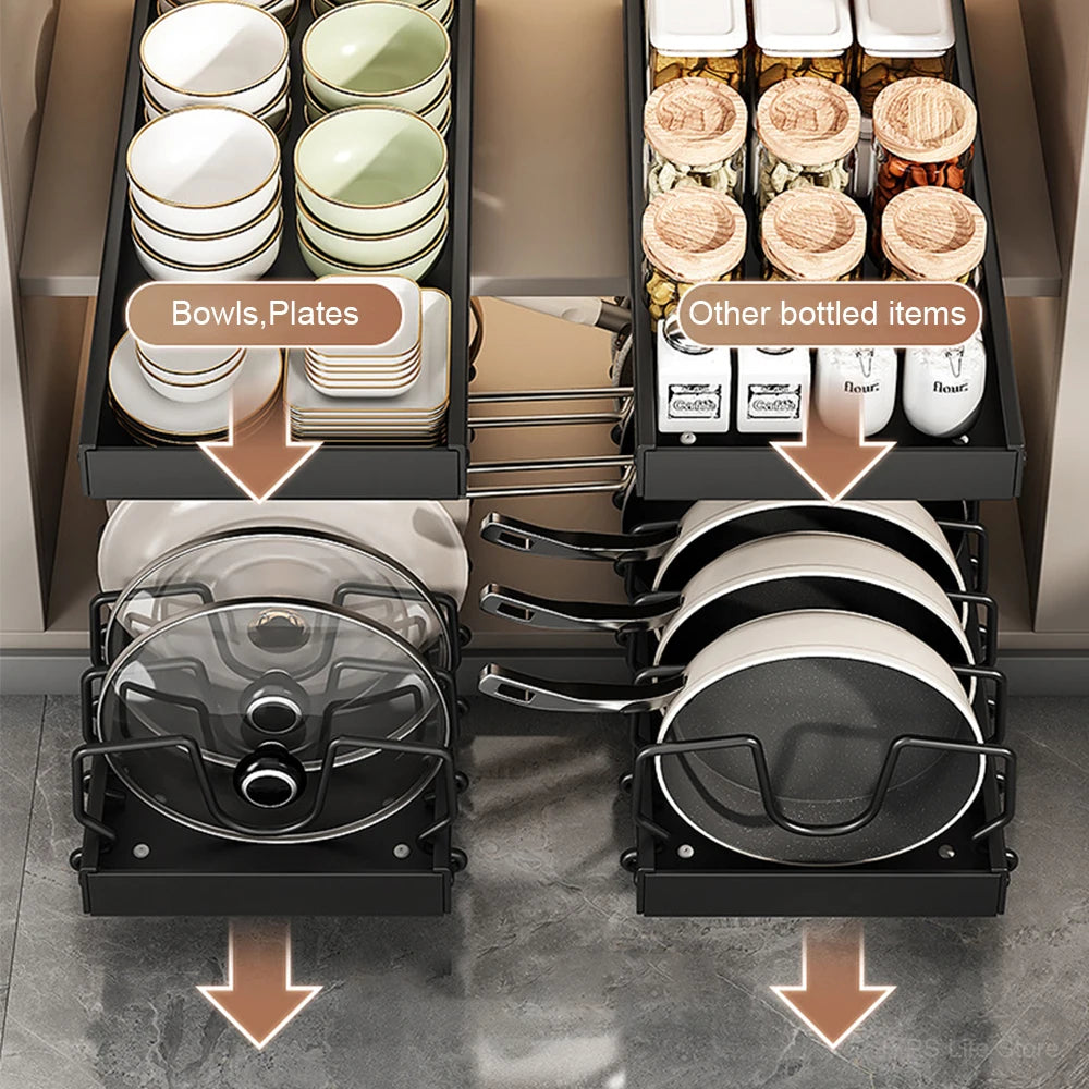 ¡Organiza tu cocina como un profesional! Este organizador de ollas y sartenes es la solución perfecta para mantener tus utensilios de cocina en orden y al alcance de la mano, maximizando el espacio en tu cocina de manera eficiente y elegante.