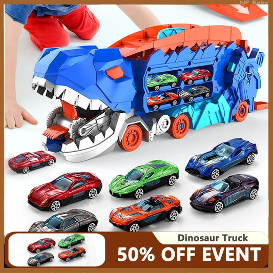 ¡Haz que tus pequeños se adentren en un mundo de diversión y aventura con el camión de dinosaurios de transporte transformable! Este juguete único no solo ofrece horas de entretenimiento