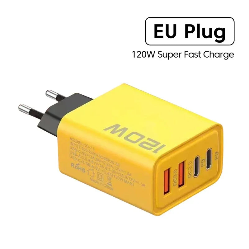 Carga hasta 4 Celulares al Mismo Tiempo con este Cargador Rápido de 120 W