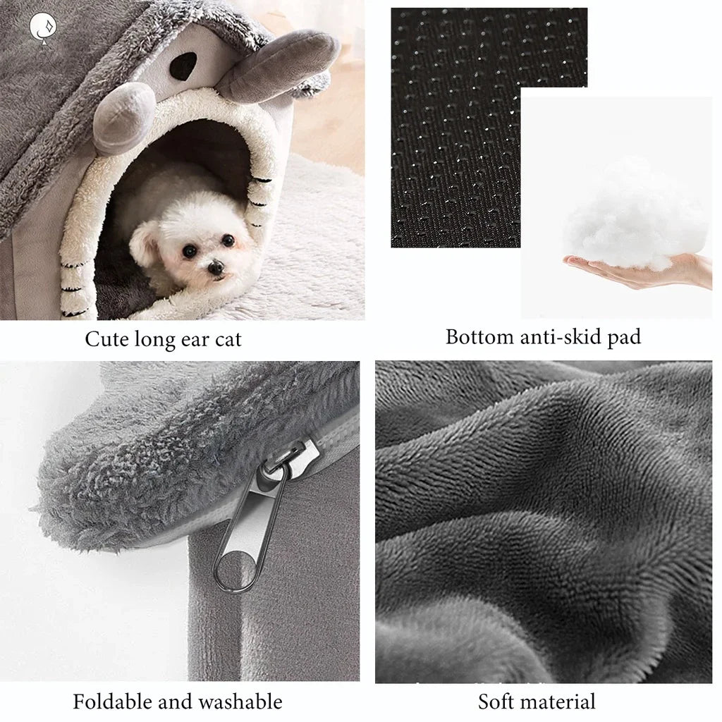 Dale a tu mascota un refugio cómodo y acogedor con esta casita suave y lavable.