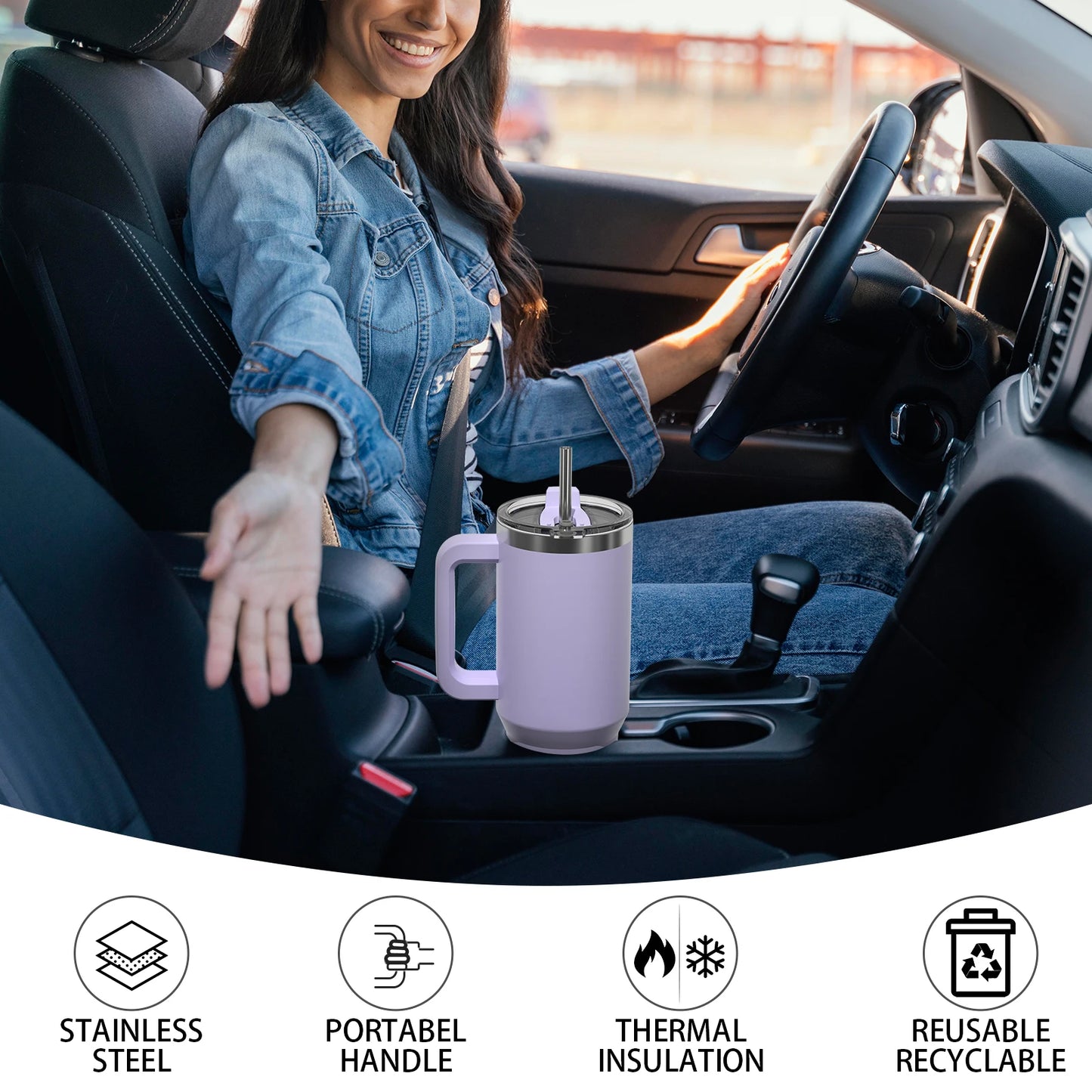 ¡Tu nuevo compañero para mantener las bebidas a la temperatura ideal durante todo el día! Este vaso aislado de 1200ML es perfecto para quienes buscan un termo de gran capacidad que sea práctico, resistente y fácil de usar