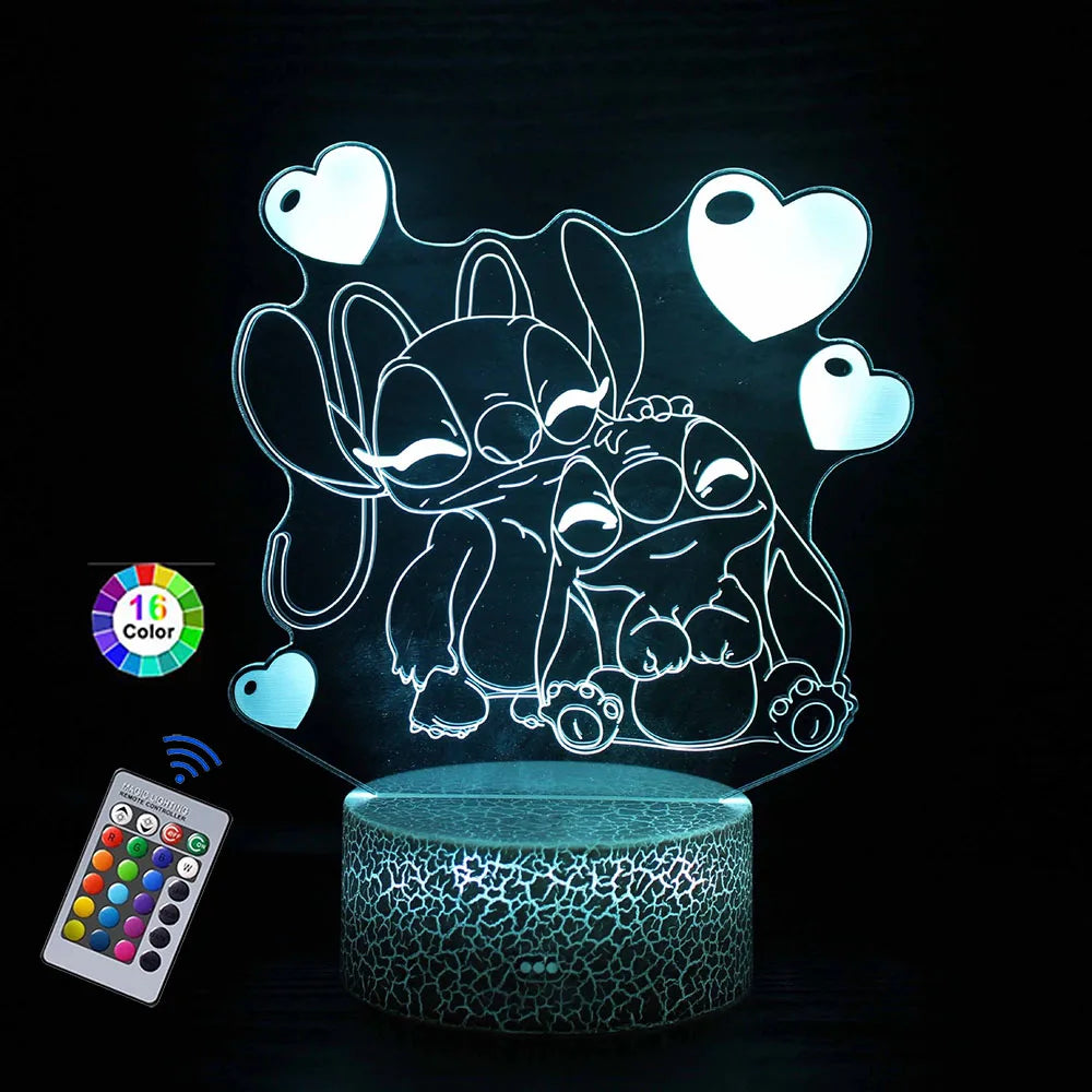 Luz Nocturna 3D de Stitch: El regalo Perfecto que Ilumina con Estilo.
