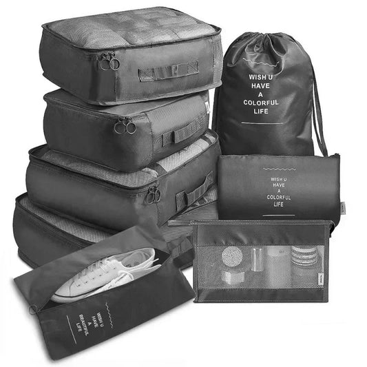 ¿Estás buscando una manera eficiente de organizar tu maleta y mantener todo en su lugar durante tus viajes? Este Juego de 7 Piezas de Organizadores de Viaje es la solución ideal para ti. Diseñado para ayudarte a empacar de manera ordenada y sin estrés