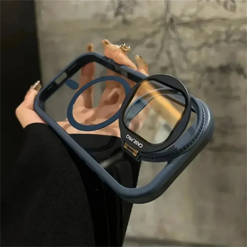 Protege lo más valioso de tu iPhone: Soporte con tapa para lente y MagSafe integrado.