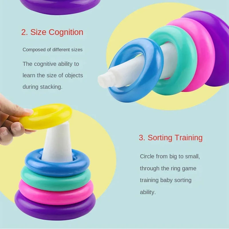 ¡Desarrolla las habilidades de tu bebé mientras juega y se divierte! Este juguete apilable Montessori está diseñado para fomentar el aprendizaje y desarrollo de los más pequeños de manera divertida y segura.