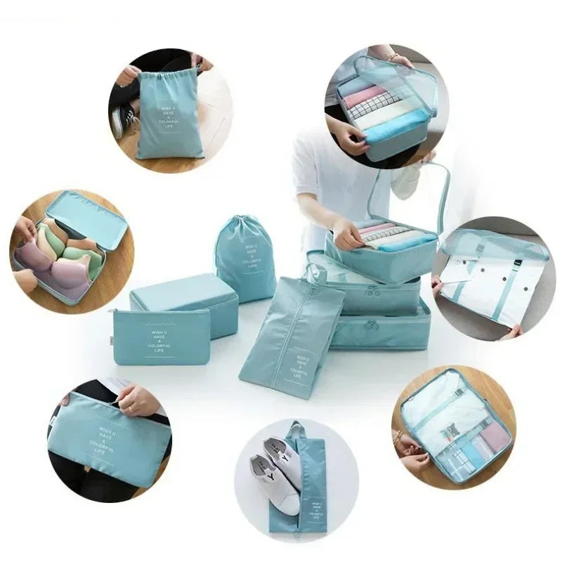 ¿Estás buscando una manera eficiente de organizar tu maleta y mantener todo en su lugar durante tus viajes? Este Juego de 7 Piezas de Organizadores de Viaje es la solución ideal para ti. Diseñado para ayudarte a empacar de manera ordenada y sin estrés