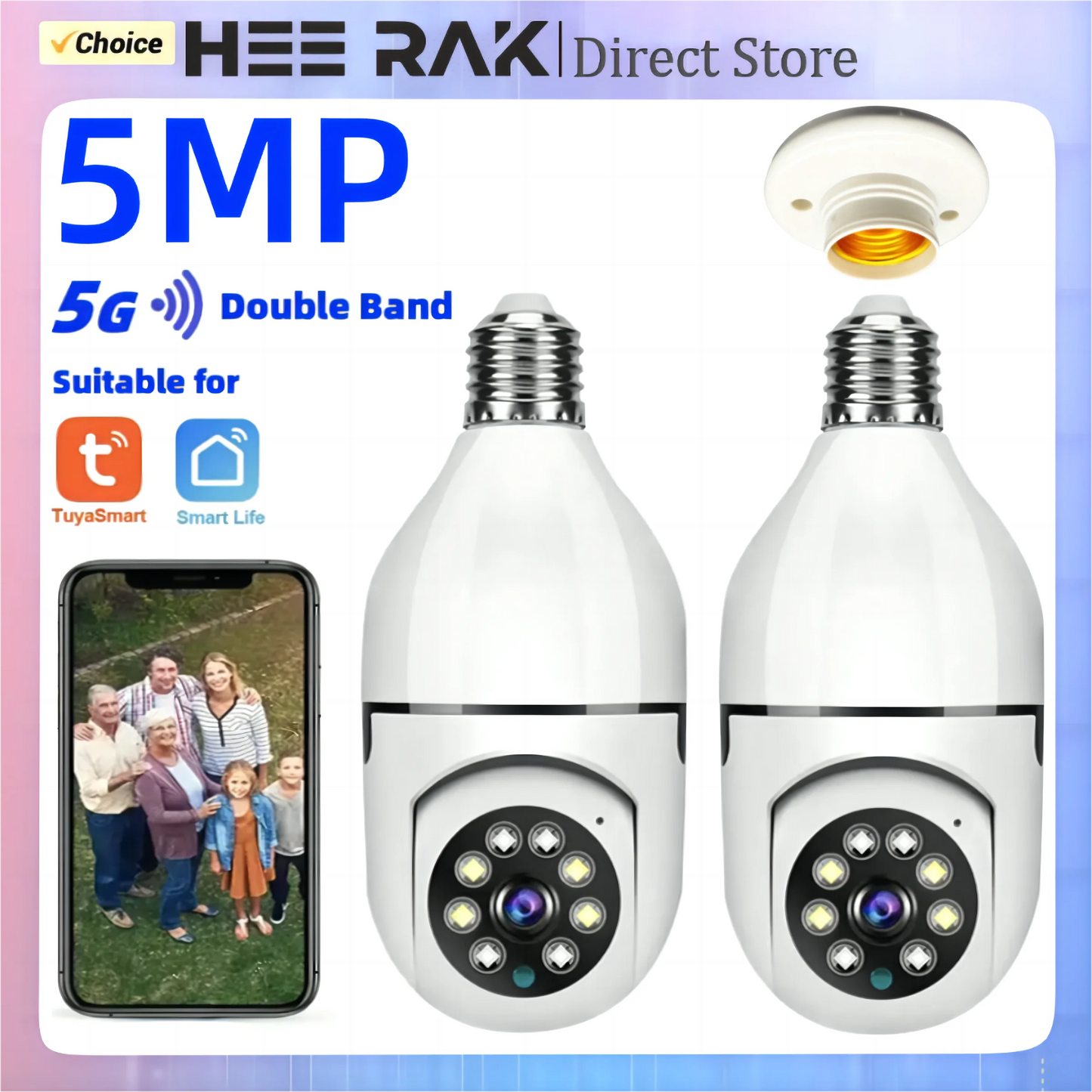 ¡Mantén tu hogar o negocio más seguro con la HEE RAK-Cámara de doble banda Tuya! Esta cámara inteligente es la solución perfecta para quienes buscan una vigilancia avanzada, fácil de usar y con funciones que mejoran la seguridad día y noche