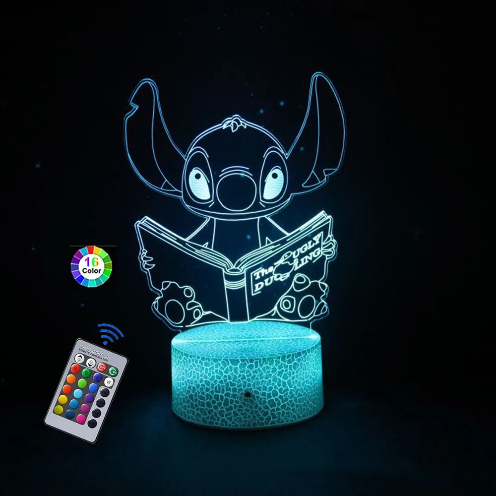 Luz Nocturna 3D de Stitch: El regalo Perfecto que Ilumina con Estilo.