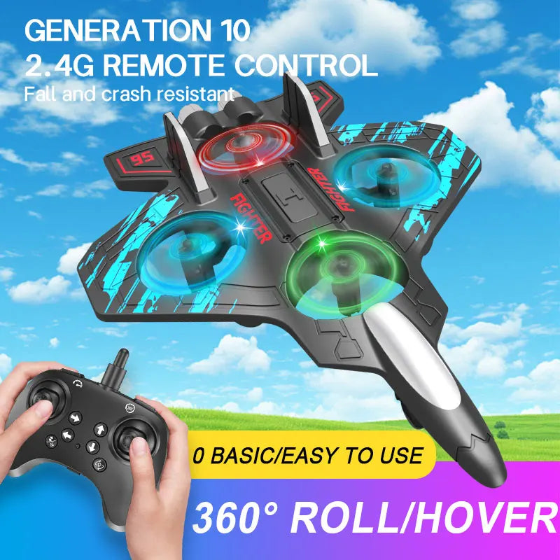 Pilotea  este avión planeador a control remoto. Diversión Aérea sin Límites para Niños.