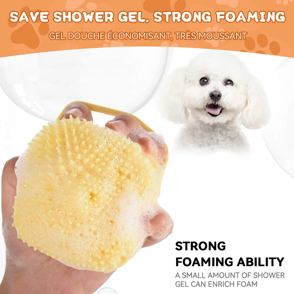 Haz del baño un Momento agradable para tu Mascota con este Cepillo de Silicona.