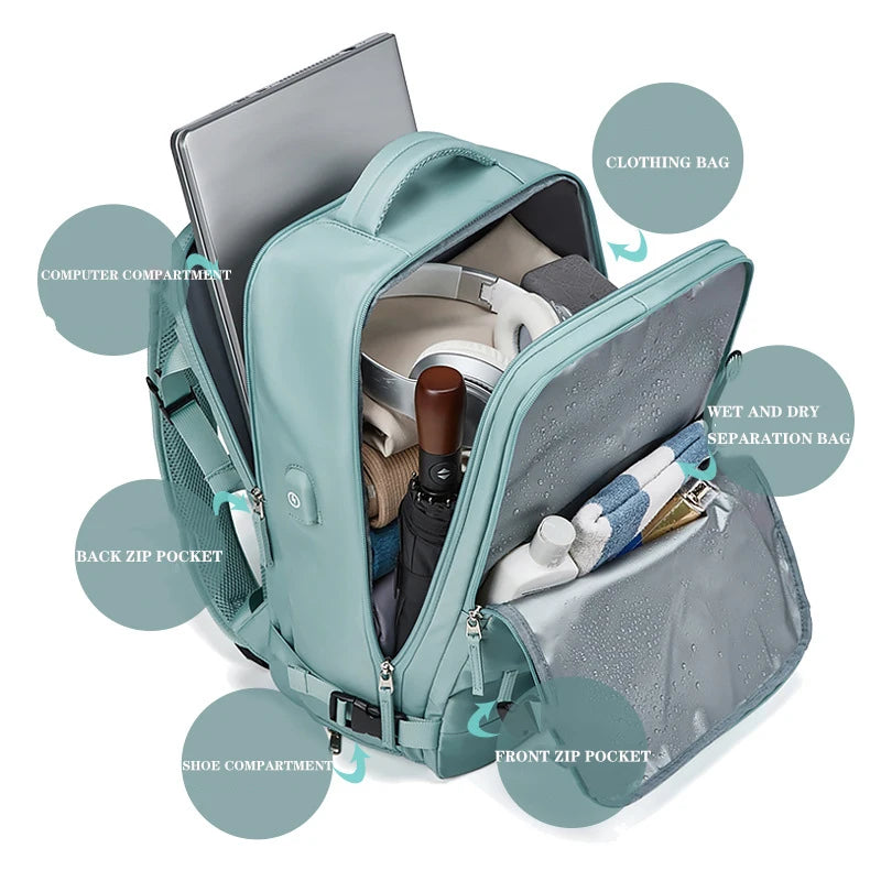 ¿Buscas una mochila que combine estilo, funcionalidad y comodidad? La Mochila de Viaje Buylor para Mujer es la opción perfecta para ti. Con un diseño moderno y práctico, esta mochila es ideal tanto para tus aventuras diarias como para viajes cortos