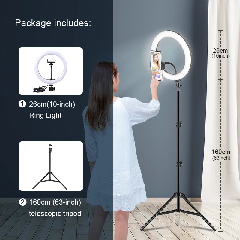 ¿Eres creador de contenido, influencer o fotógrafo? Este anillo de luz es lo que necesitas para llevar tus videos, transmisiones en vivo y fotos al siguiente nivel. Te ofrece una iluminación profesional que elimina sombras