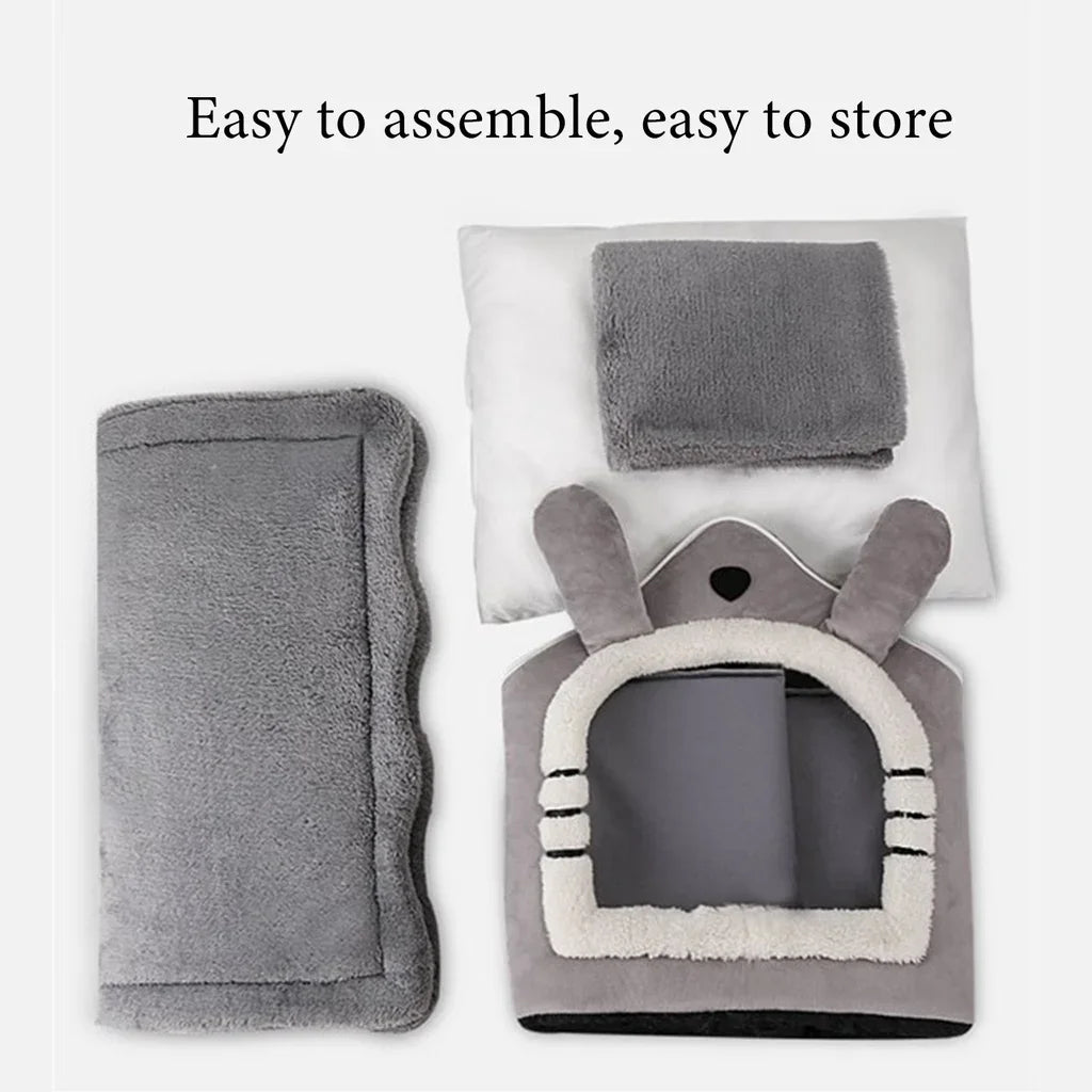 Dale a tu mascota un refugio cómodo y acogedor con esta casita suave y lavable.