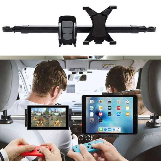¿Quieres mantener a tus niños entretenidos durante tus viajes? Este porta tablet doble es tu solución!
