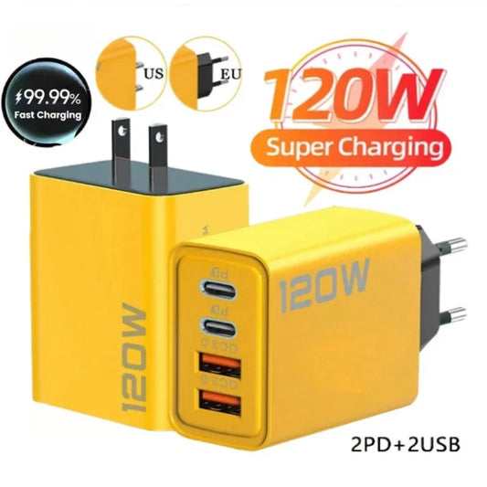 Carga hasta 4 Celulares al Mismo Tiempo con este Cargador Rápido de 120 W