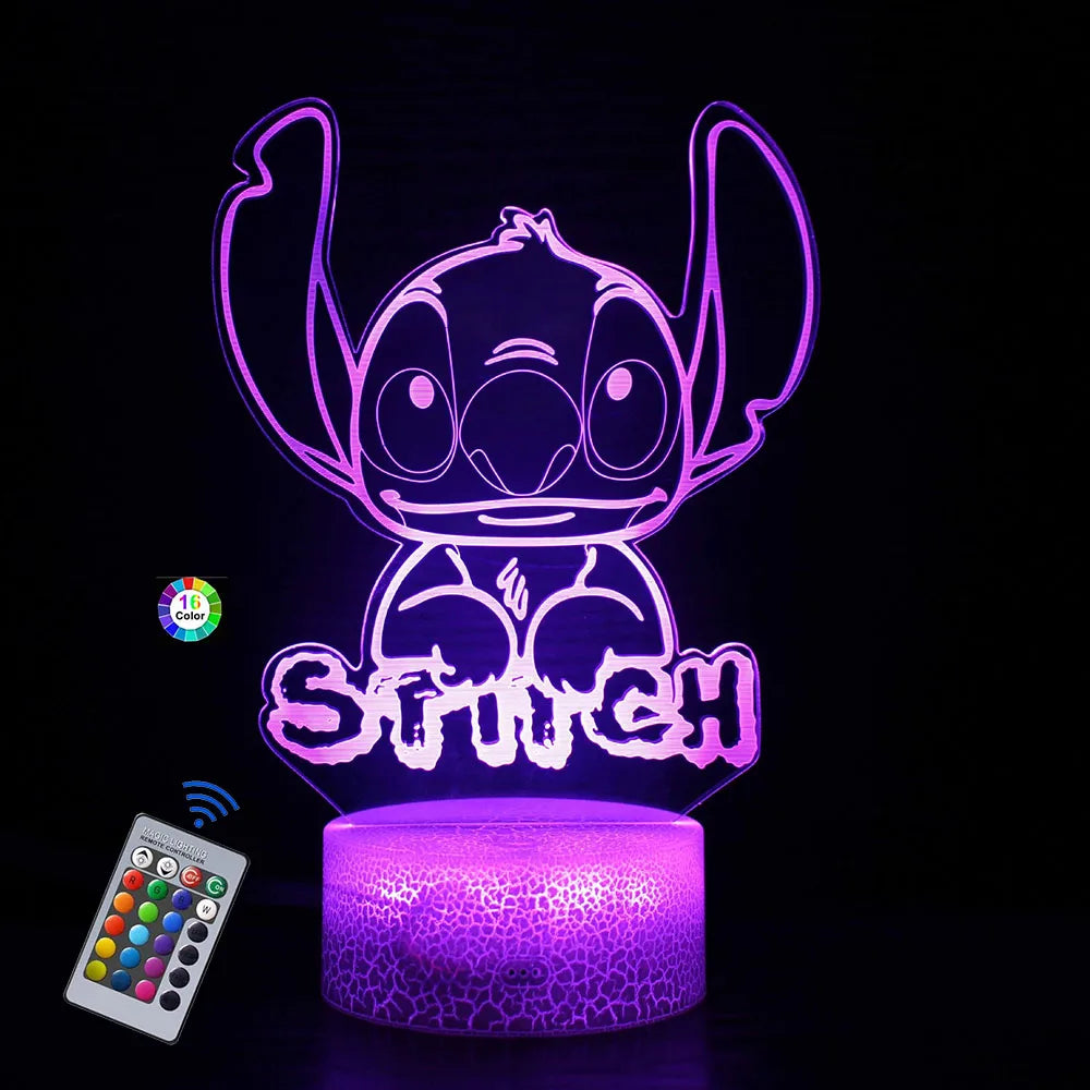 Luz Nocturna 3D de Stitch: El regalo Perfecto que Ilumina con Estilo.