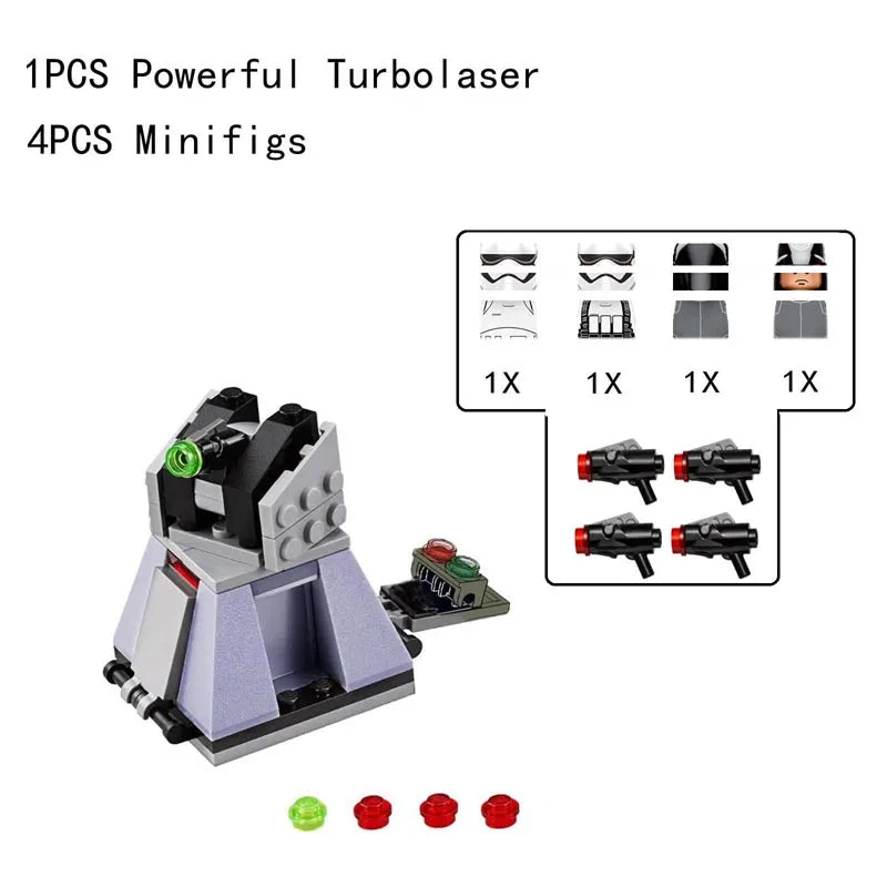 Set de bloques de construcción diseñado para los verdaderos fanáticos de Star Wars, ofreciéndote una experiencia de juego dinámica con mini figuras de acción y vehículos icónicos