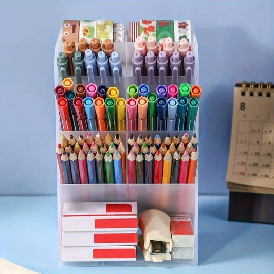¡Mantén tu escritorio organizado y libre de desorden con el Portalápices Organizador de Escritorio! Este práctico y elegante soporte es la solución perfecta para almacenar tus bolígrafos, lápices y otros artículos de papelería