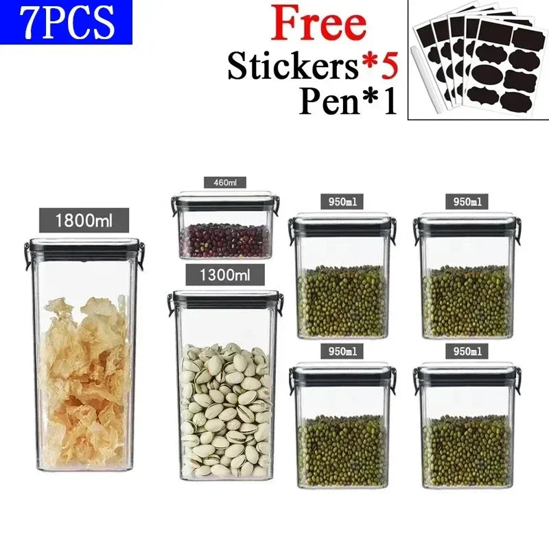 Organiza tu despensa como un chef con este set de contenedores herméticos para cocina. Paquete de 7 contenedores