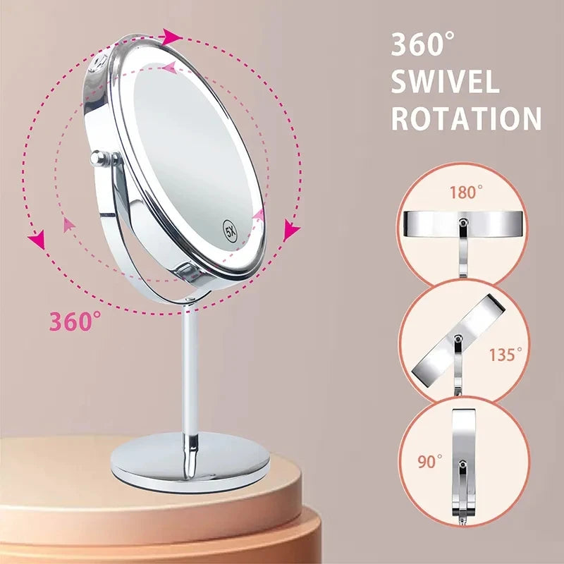 Transforma tu rutina de belleza con este espejo de maquillaje LED de última generación, diseñado para ofrecer una experiencia de maquillaje y cuidado personal más precisa y cómoda