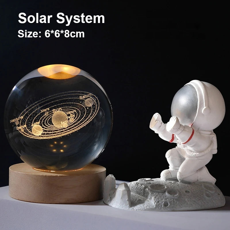 La Vía Láctea e la Palma de tu Mano. Lámpara LED de Cristal 3D