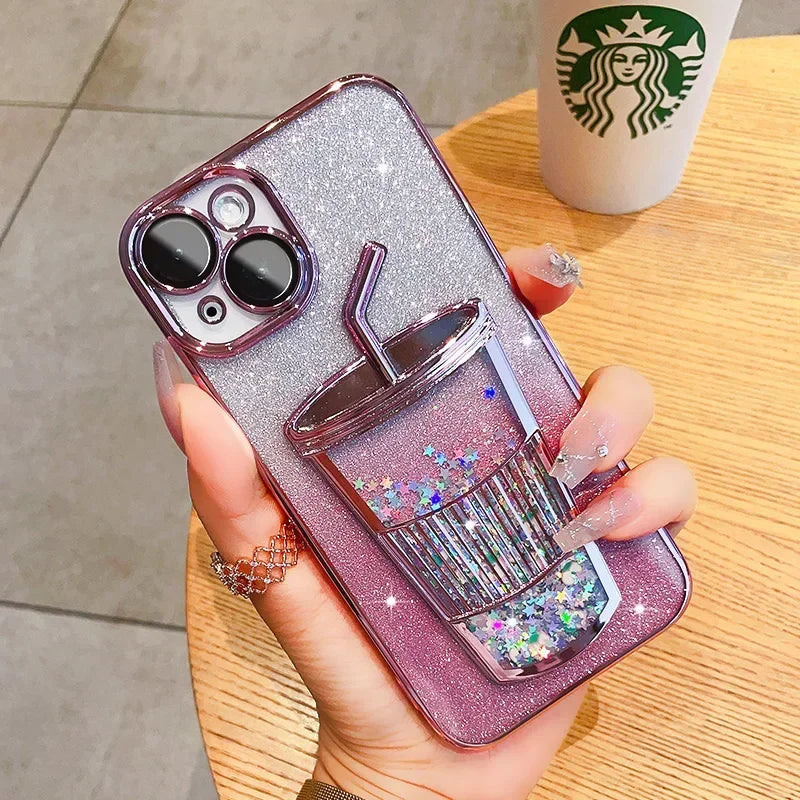 Dale un toque único y brillante a tu IPhone 16 con esta funda transparente con Purpurina 3D!
