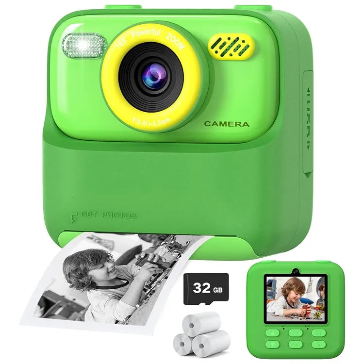 ¡Haz que tu pequeño se sienta como un fotógrafo profesional con esta increíble cámara para niños! Diseñada para explorar su creatividad, capturar recuerdos y divertirse, esta Cámara Digital para Niños con impresión instantánea