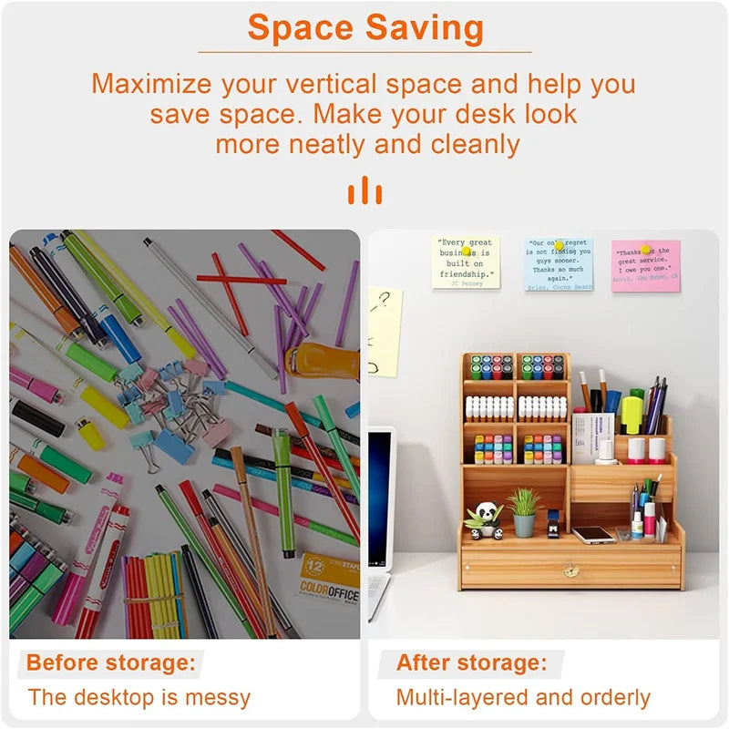 ¡Descubre el Organizador de Escritorio de Madera para Bricolaje! Un soporte elegante y funcional que transformará tu espacio de trabajo en un lugar ordenado y organizado. Ideal para el hogar, la oficina o la escuela