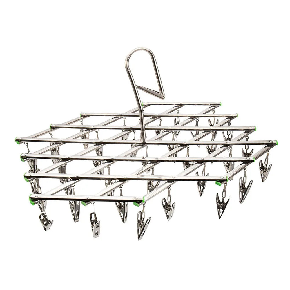 Tendedero plegable con 35  Clips de acero inoxidable, estante de secado para ahorrar espacio.