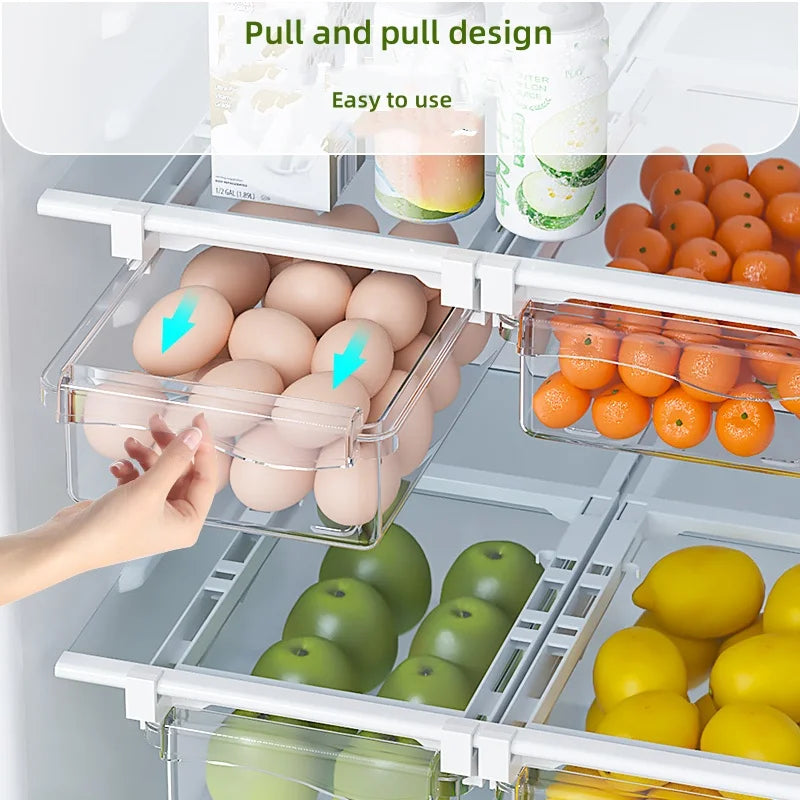 ¿Cansado del desorden en tu refrigerador? Este cajón deslizante es la solución perfecta para un mejor aprovechamiento.