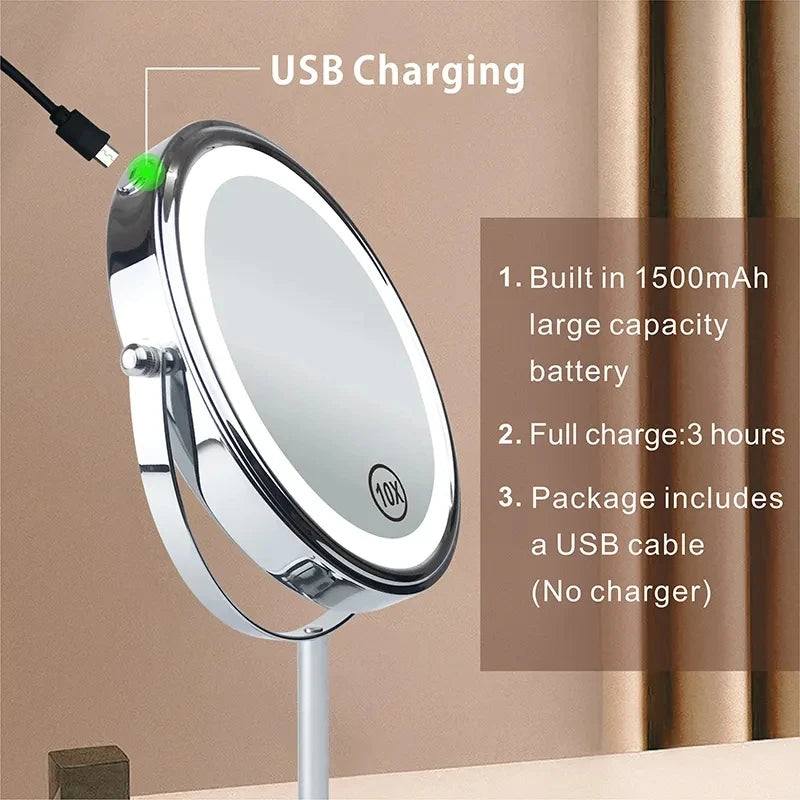 Transforma tu rutina de belleza con este espejo de maquillaje LED de última generación, diseñado para ofrecer una experiencia de maquillaje y cuidado personal más precisa y cómoda
