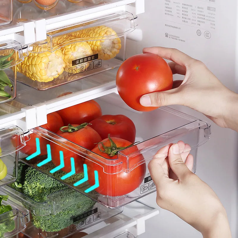 ¿Cansado del desorden en tu refrigerador? Este cajón deslizante es la solución perfecta para un mejor aprovechamiento.