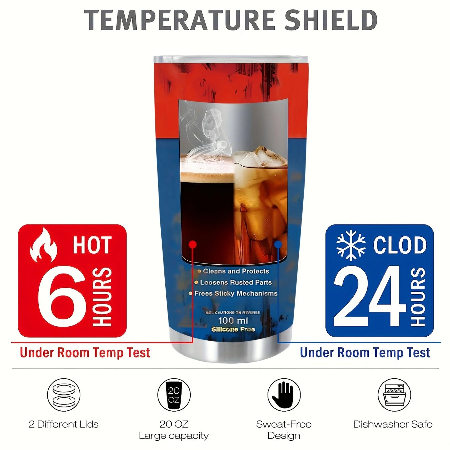 Botella térmica de Acero Inoxidable -600 ml- Doble Pared, Tapa Deslizante, Ideal para Viajes y Deporte.