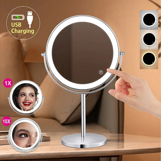 Transforma tu rutina de belleza con este espejo de maquillaje LED de última generación, diseñado para ofrecer una experiencia de maquillaje y cuidado personal más precisa y cómoda